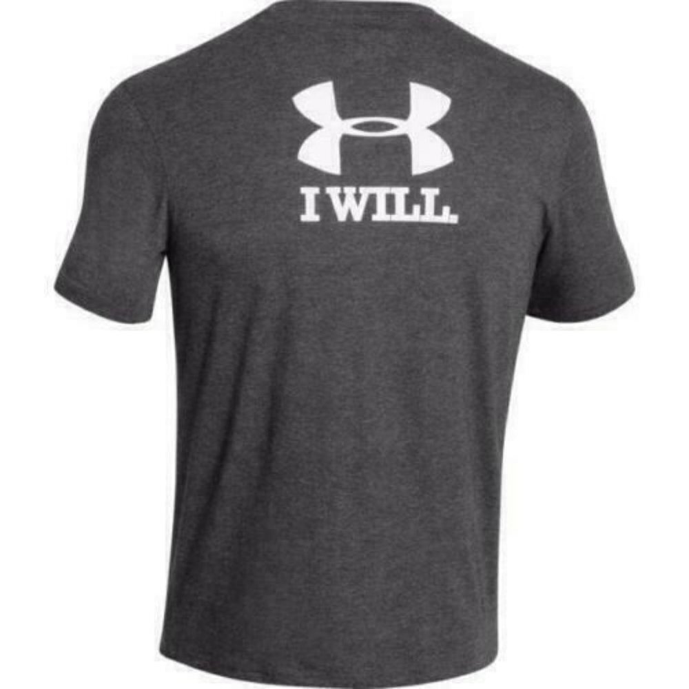 Under Armour Short Sleeve Camp Tee I‎ WILL T-Shirt Gray Size Small